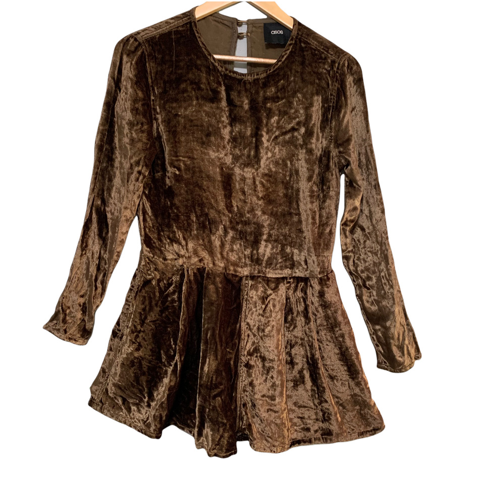 ASOS Brown Velvet Jumpsuit